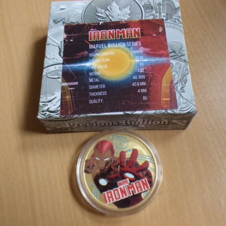 Tuvalu 2018 MARVEL Iron Man gilded & colored silver 99.99% 1 oz