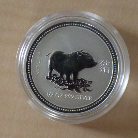Australia 50 cents Lunar 1 Year of the Pig 2007 silver 99.9% 1/2 oz