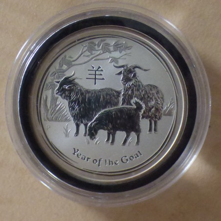 Australie 50 cents Année de la chèvre 2015 argent 99.9% 1/2 oz