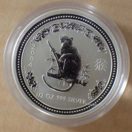 Australia 50 cents Lunar 1 Year of the Monkey 2004 silver 99.9% 1/2 oz