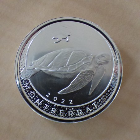 Caraïbes Orientales 2$ 2022 Montserrat Tortue en argent 99.9% 1 oz