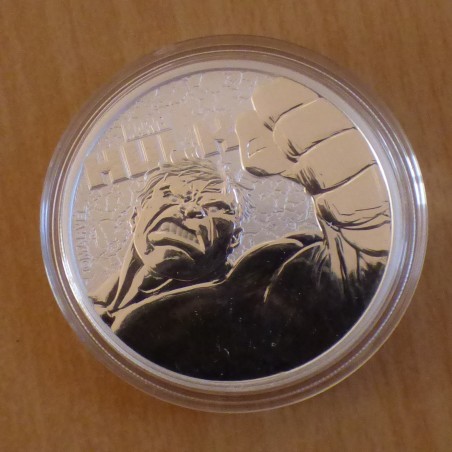 Tuvalu 1$ 2019 MARVEL Hulk argent 99.99% 1 oz