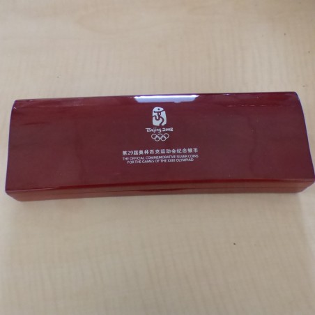 4 * Chine 10 yuan JO Pekin 2008 PROOF coloré en argent 99.9% 4*1 oz