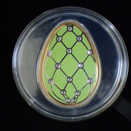 Cook 5$ 2015 Fabergé Imperial Egg PROOF cloisonné gilded silver 99.9% 20g