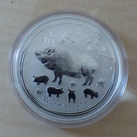 Australie 1$ Année du cochon 2019 argent 99.9% 1 oz