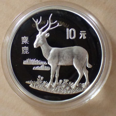 Chine 10 yuan 1994 Cerf PROOF argent 92.5% (27g)