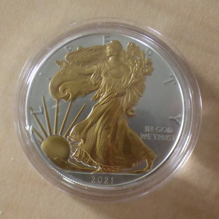 US 1$ Silver Eagle 2021 gilded silver 99.9% 1 oz Type 1