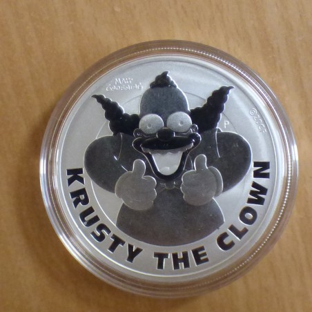 Tuvalu 1$ 2020 Krusty the Clown silver 99.99% 1 oz