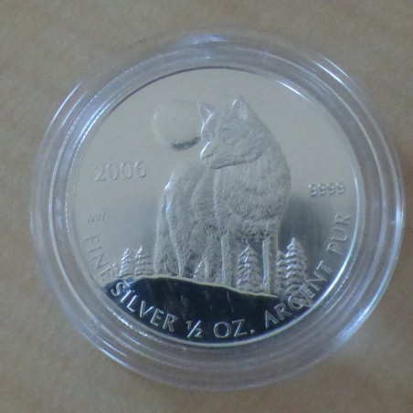 Canada 1$ 2006 Loup argent 99.99% 1/2 oz