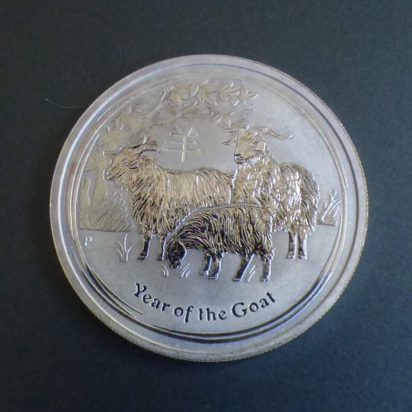 Australie 50 cents Année de la chèvre 2015 argent 99.9% 1/2 oz