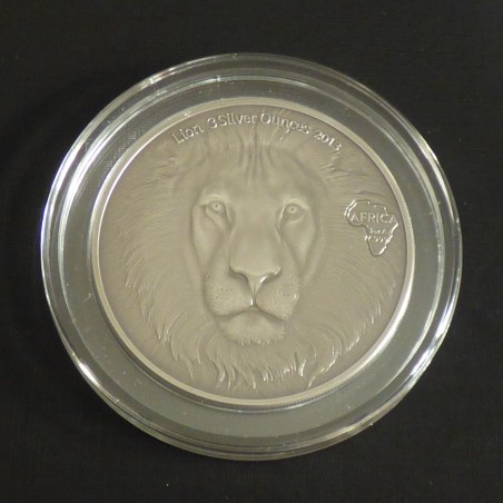 Ghana 20 Cedis 2013 LION antique finish silver 99.99% 3 oz + CoA
