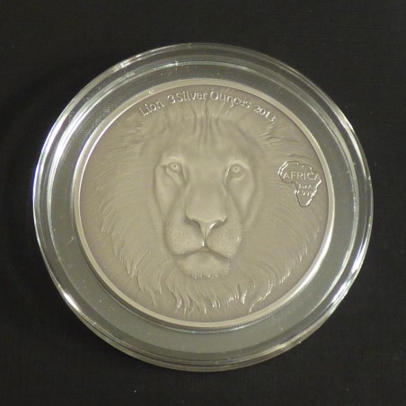 Ghana 20 Cedis 2013 LION finition antique argent 99.99% 3 oz + CoA