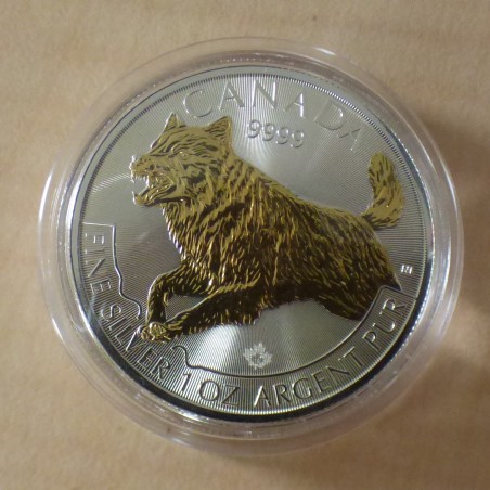 Canada 5$ Predator "Wolf" 2018 gilded silver 99.99% 1 oz