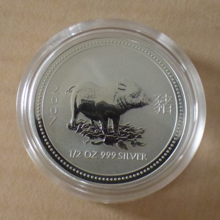 Australia 50 cents Lunar 1 Year of the Pig 2007 silver 99.9% 1/2 oz