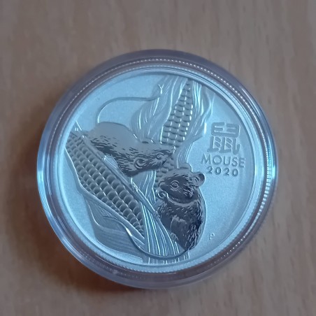 Australie 50 cents Année de la souris 2020 argent 99.9% 1/2 oz