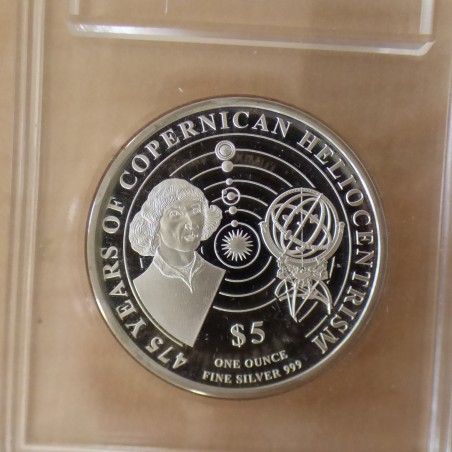 Solomon Islands 5$ 2018 PROOF Copernicus silver 99.9% 1 oz