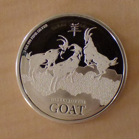 Niue 2$ Year of the goat 2015 silver 99.9% 1 oz