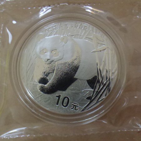 China 10 yuan Panda 2002 silver 99.9% 1 oz in capsule and sealed