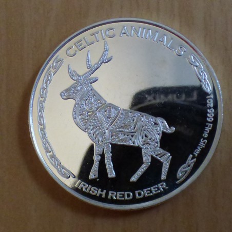 Tchad 500 CFA Celtic Animals Irish Red Deer 2019 silver 99.9% 1 oz
