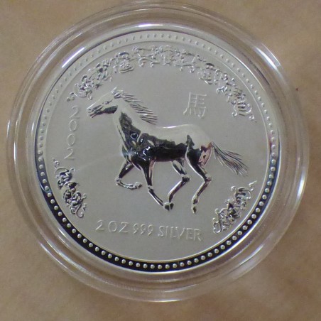 Australie 2$ Année du cheval 2002 argent 99.9% 2 oz