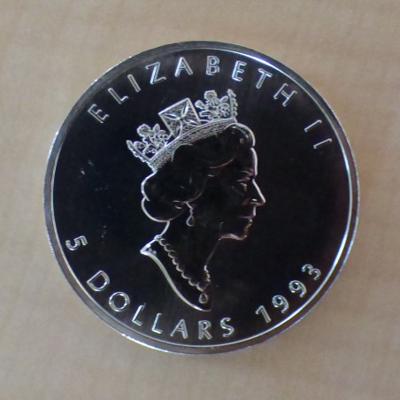 Canada 5$ Maple Leaf 1993 silver 99.9% 1 oz