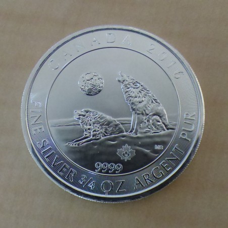 Canada 2$ Howling Wolves 2016 silver 99.99% 3/4 oz