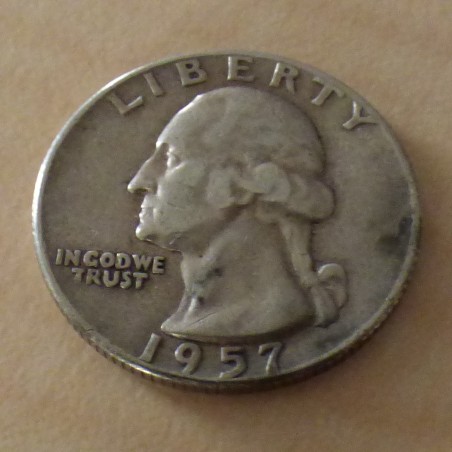US Quarter Dollar (1/4 $) Washington 1957 silver 90% (6.25 g)