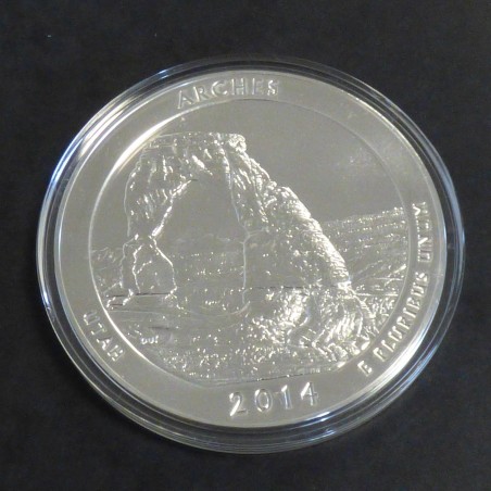 US Quarter Dollar 5 oz ARCHES 2014 silver 99.9%