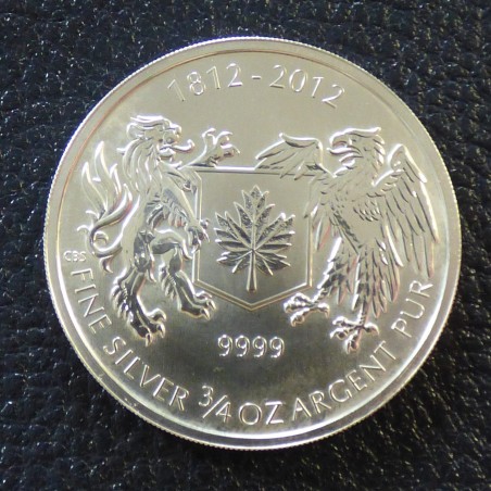 Canada 1$ 2012 Guerre Canada 1812-2012 argent 99.99% 3/4 oz