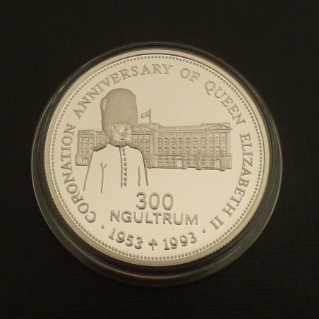 Bhoutan 300 Ngultrum 1993 "40 ans couronnement"  PROOF argent 92.5% (31.4 g)
