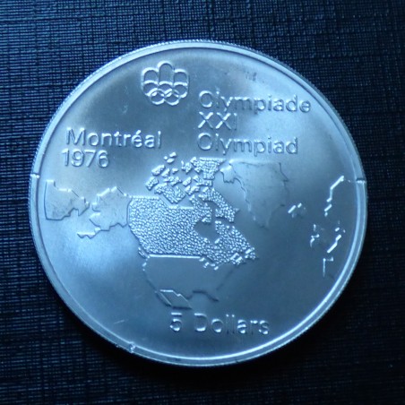 Canada 5$ 1973 "JO Montreal 1976" Carte SPL en argent 92.5% (24.3 g)
