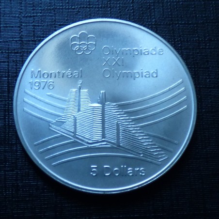 Canada 5$ 1976 "JO Montreal 1976" Village Olympique en argent 92.5% (24.3 g)
