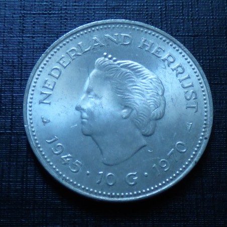 Pays Bas 10 Gulden 1970 Juliana SPL argent 72% (25g)