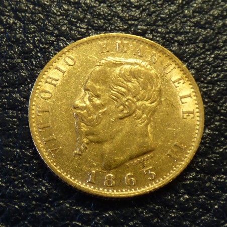 Italy 20 lires 1863 gold 90% (6.45 g) VF+