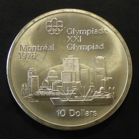 Canada 10$ 1973 "JO Montreal 1976" Montreal Skyline silver 92.5% MS (48.6 g)