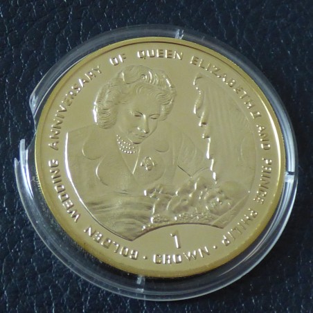 Gibraltar 1 Crown 1997 "Golden Wedding" Baby Prince silver 92.5% (28.3 g) with gold clad