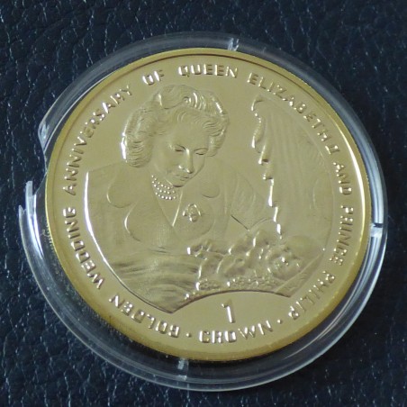 Gibraltar 1 Crown 1997 "Noces d'Or" Bébé Prince doré en argent 92.5% (28.3 g)