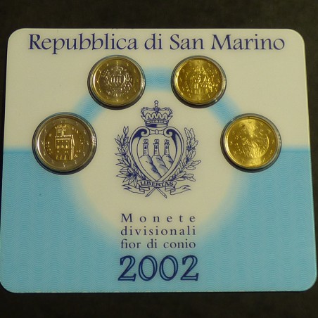 San Marino serie 2 euros/1 euro/50c/20c coins 2002 FDC (in Blister)
