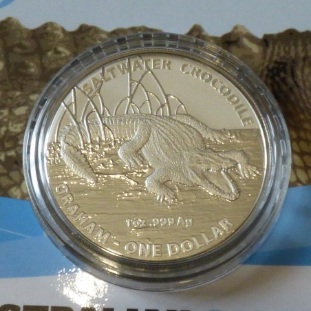 Australia 1$ Crocodile Graham RAM 2014 silver 99.9% 1 oz