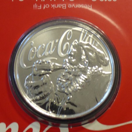 Fiji 1$ 2019 Coca Cola Santa Claus silver 99.9% 1 oz in blister