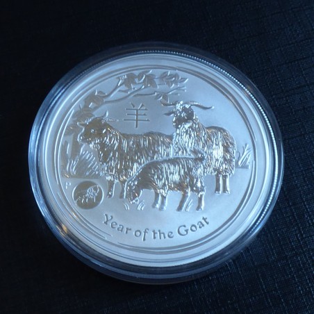 Australia 1$ Lunar 2 Year of the goat 2015 privy Lion silver 99.9% 1 oz
