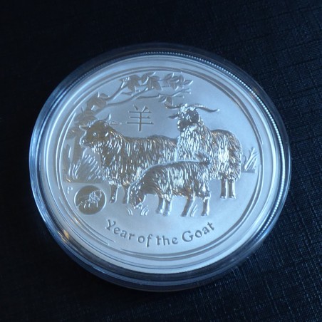 Australie 1$ Lunar 2 Année de la chèvre 2015 privy Lion argent 99.9% 1 oz