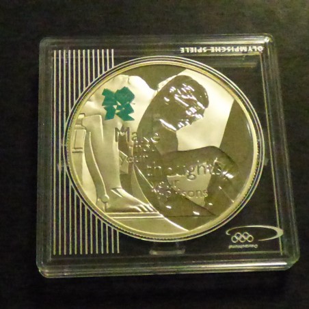UK 5£ 2009 Sir Isaac Newton PROOF colored silver 92.5% (28.3g)
