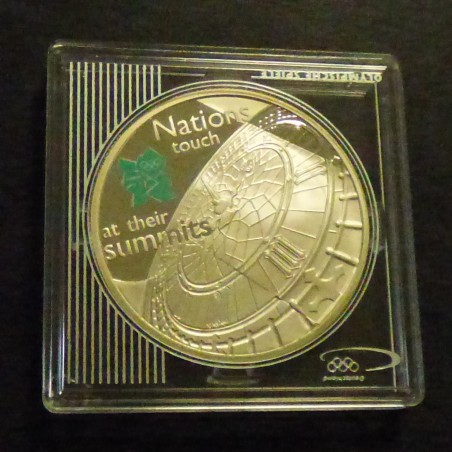 UK 5£ 2009 JO Londres Big Ben PROOF coloré en argent 92.5% (28.3g)