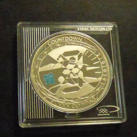 UK 5£ 2009 Countdown PROOF colored silver 92.5% (28.3g)