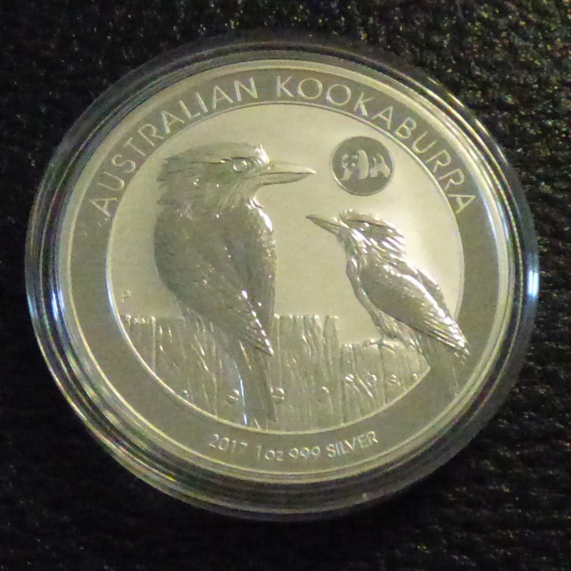 UNC 2017 Australia Kookaburra $1 Panda Beijing Privy 1 oz 999 Silver Coin