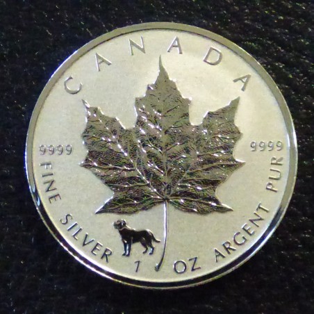 Canada Maple Leaf 2019 Privy Chien argent 99.99% 1 oz