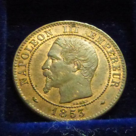 France 2 centimes 1853 MA SUP/VZ/XF Bronze (2g)
