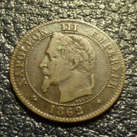 France 2 centimes 1862 grand BB tête laurée bronze (2 g) TTB
