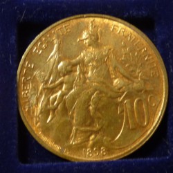 France 10 cents 1898 Bronze...